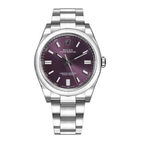 rolex oyster perpetual gold and silver band purple face|Rolex Oyster Perpetual purple dial.